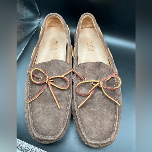 Polo Ralph Lauren Leather Brown Moccasin Loafers Driving Shoes Men’s 12D main image 4
